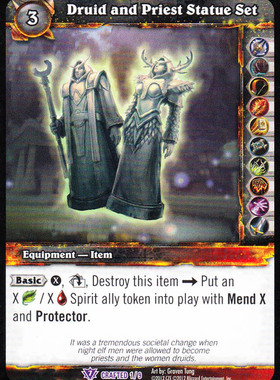 魔兽卡牌 CRAFTED 英文锻造卡 Druid and Priest Statue Set