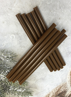 巧克力咖啡色彩色热熔胶棒7mm11mm强力胶条胶枪石头底座根雕厂家