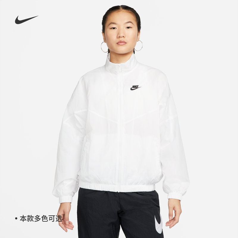 耐克女子休闲拼接立领防风外套