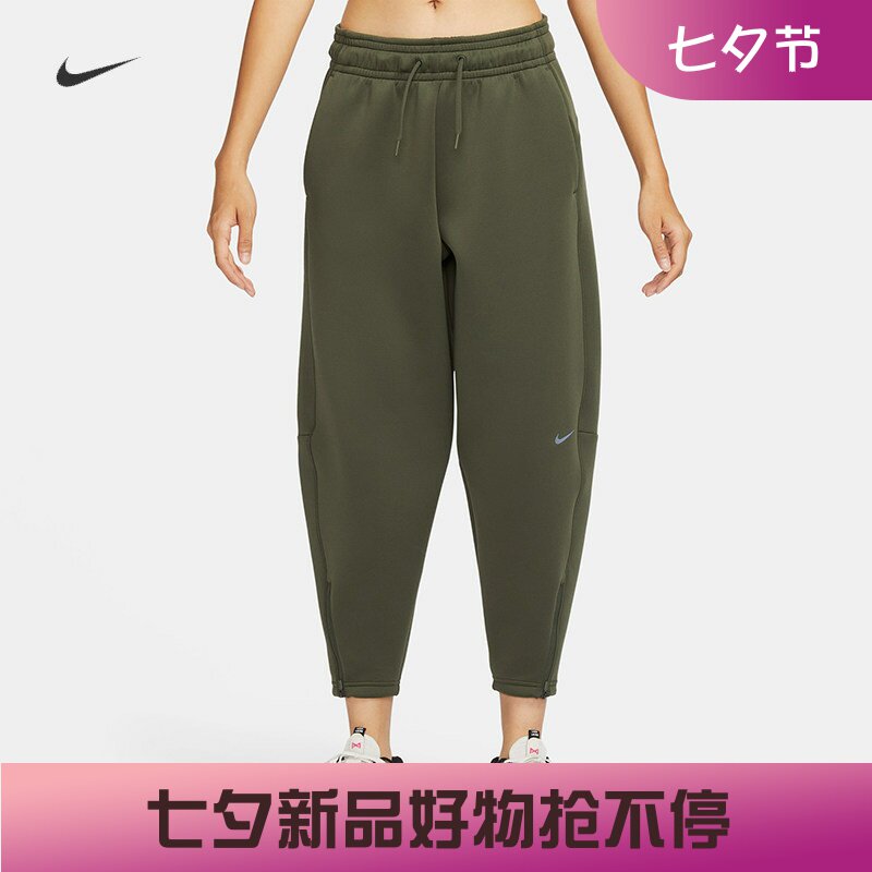 耐克/NIKE女子运动宽松训练休闲保暖高腰九分裤FB5429-010-325
