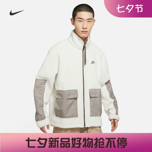 耐克男子运动休闲保暖摇粒绒外套