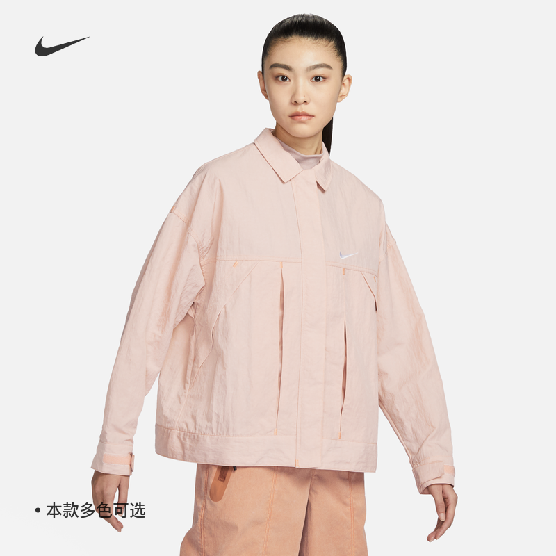 耐克/NIKE女子运动休闲透气梭织工装翻领夹克外套FD9929-261-