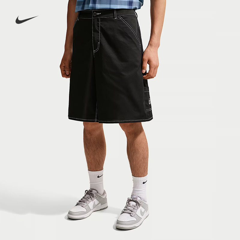 耐克/NIKE男子运动宽松休闲多口袋滑板牛仔短裤IW1193-010-020