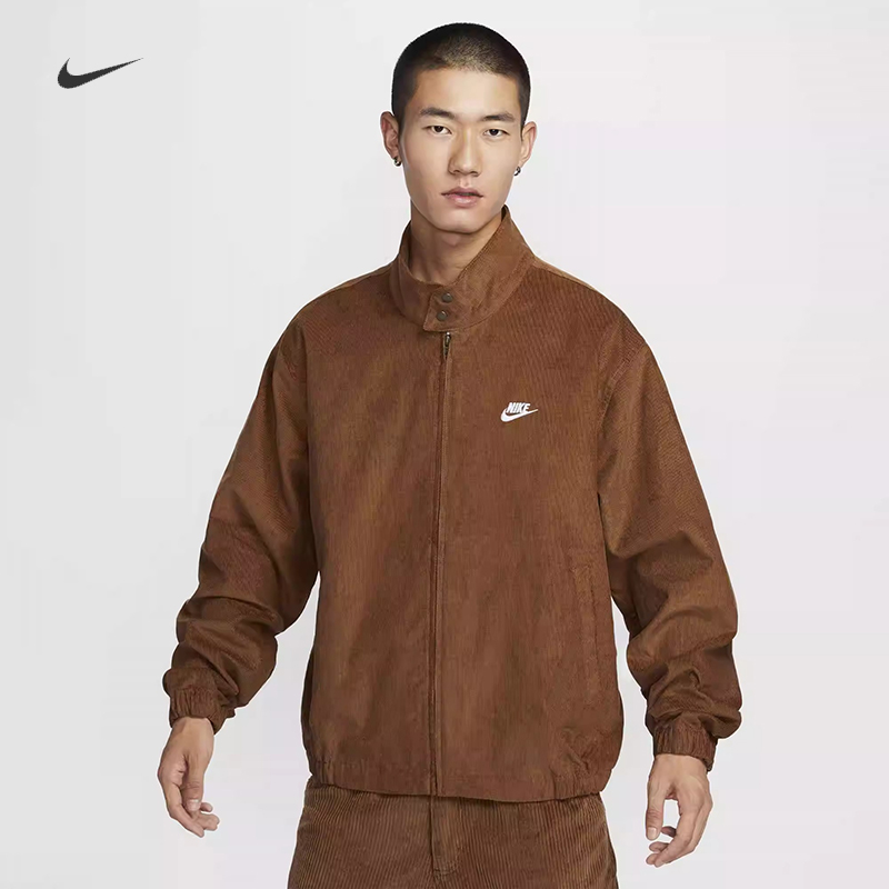 耐克男子休闲灯芯绒立领夹克外套