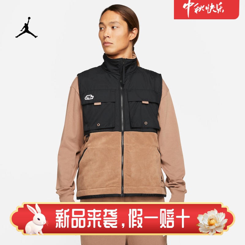 耐克JORDAN男子休闲保暖运动马甲