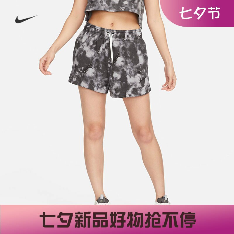 耐克女子休闲扎染纯棉五分裤短裤