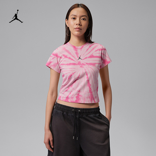 T恤IR0775 耐克 NIKE女子运动休闲扎染紧身短款 圆领短袖 676 133