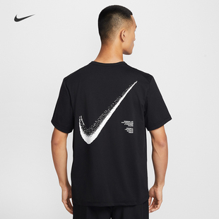 耐克/NIKE男子运动训练防晒速干大勾子印花短袖T恤IF2198-010-486