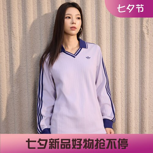 阿迪达斯三叶草女子运动宽松休闲百搭针织POLO衫KY5733 KY5732