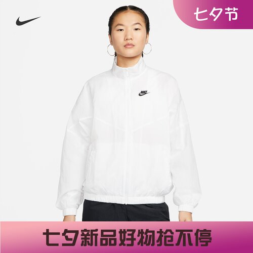 耐克女子休闲拼接立领防风外套