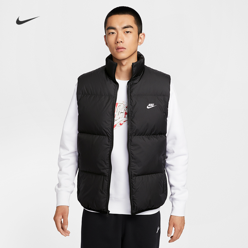 耐克/NIKE男子运动宽松休闲拒水保暖立领羽绒马甲背心IB2978-010