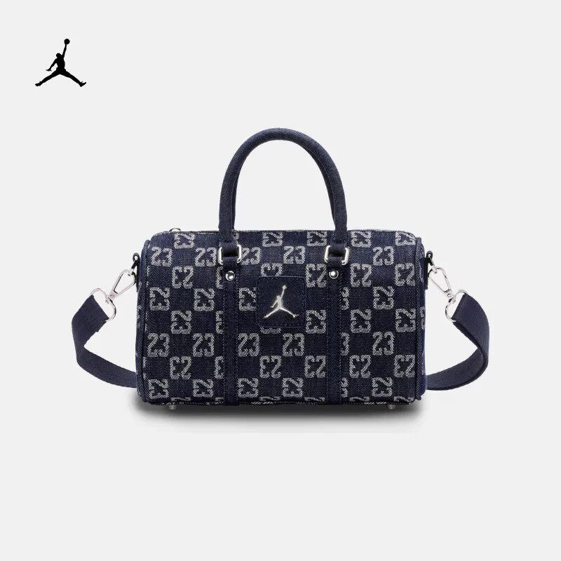 耐克/NIKE JORDAN满印花复古牛仔布迷你斜挎包运动包手拎包IZ8440