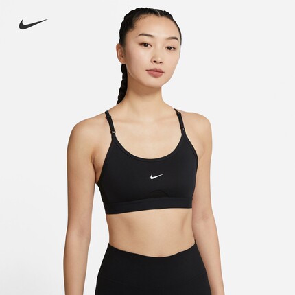 耐克/NIKE女子跑步健身训练小勾低强度运动内衣CZ4463-100-010