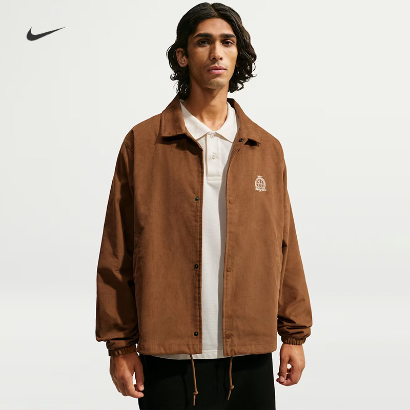耐克/NIKE男子运动宽松休闲灯芯绒教练夹克外套IQ7655-010-270