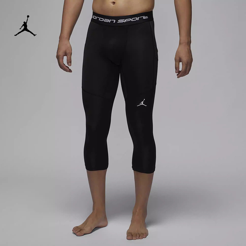 耐克/NIKE JORDAN男子运动训练速干七分篮球紧身裤FV8635-010-100