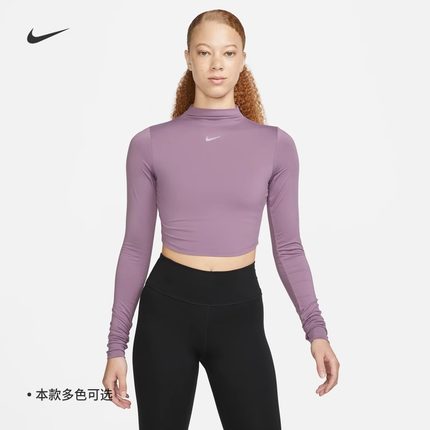 耐克/NIKE女子运动健身瑜伽训练速干短款长袖T恤FB5277-010-536