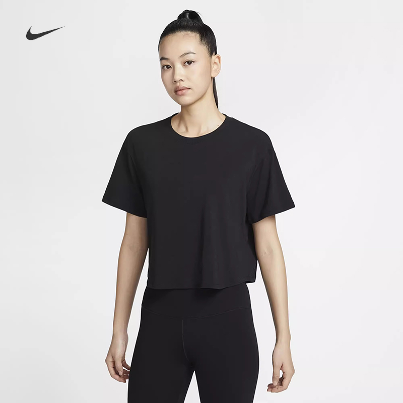 耐克/NIKE女子运动训练速干透气短款圆领短袖T恤HJ1066-010-233