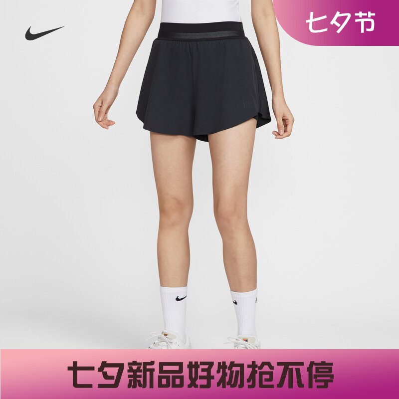 耐克/NIKE女子运动训练速干舒适轻盈网球衬里短裤FZ6724-010-100