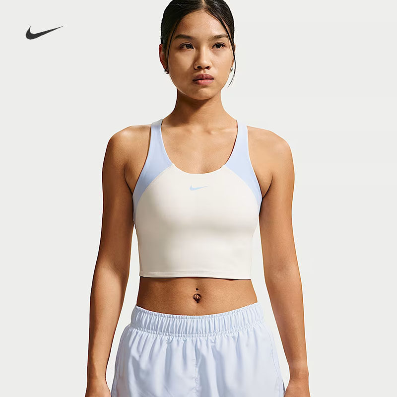 耐克/NIKE女子运动休闲速干中强度支撑短款内衣式背心IW1393-133