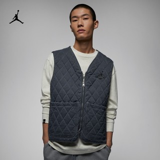 耐克/NIKE JORDAN男子运动休闲刺绣保暖薄棉马甲背心DV7566-010