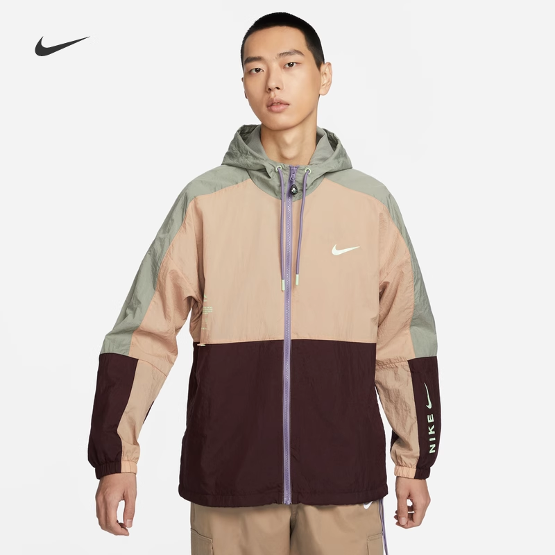 耐克男子宽松休闲防风梭织夹克