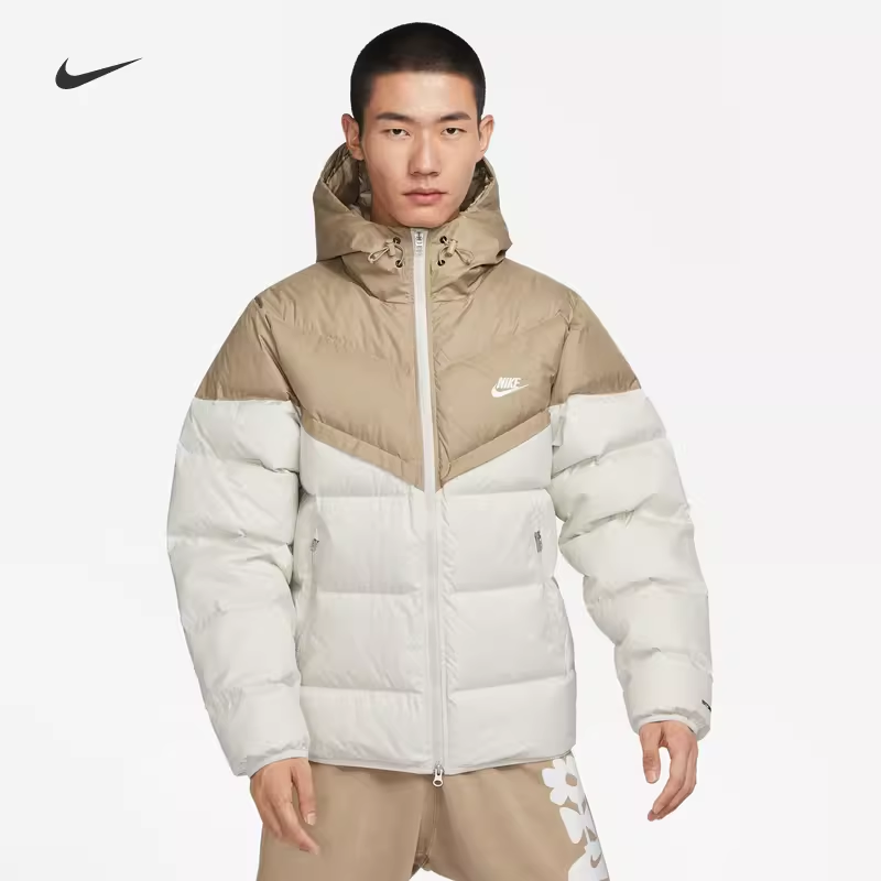 耐克男子休闲防风连帽羽绒服外套