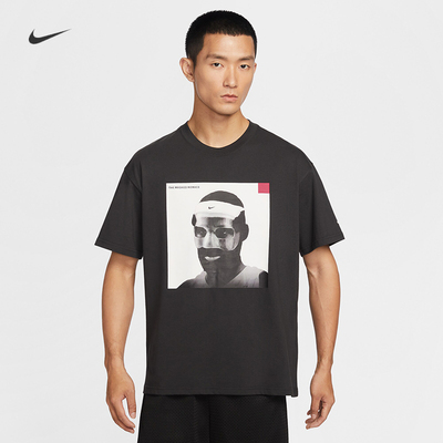 耐克/NIKE男子运动宽松纯棉印花篮球短袖T恤IH8565 IH8574-100