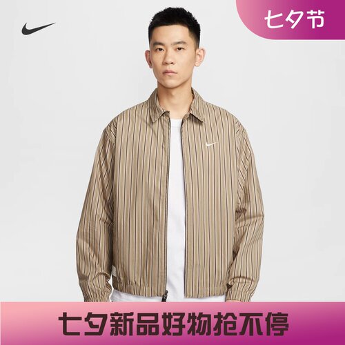 耐克男子宽松复古翻领梭织夹克