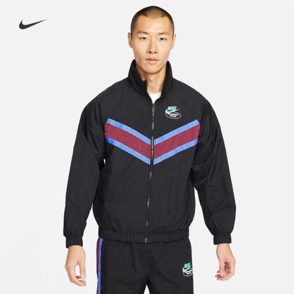 耐克/NIKE男子运动训练休闲刺绣雏菊立领防风夹克外套DM5021-010