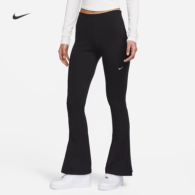 耐克女子紧身细罗纹喇叭紧身长裤