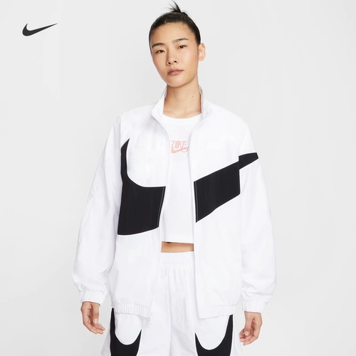 耐克/NIKE女子运动宽松休闲大勾子立领夹克外套HV4108-100-652