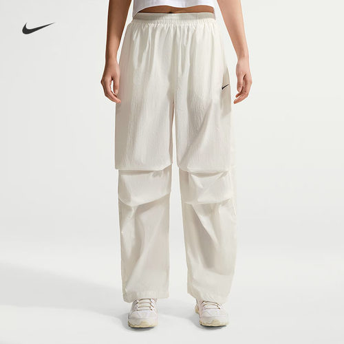 耐克/NIKE女子宽松休闲中腰防晒轻盈梭织运动长裤IO3377-010-133