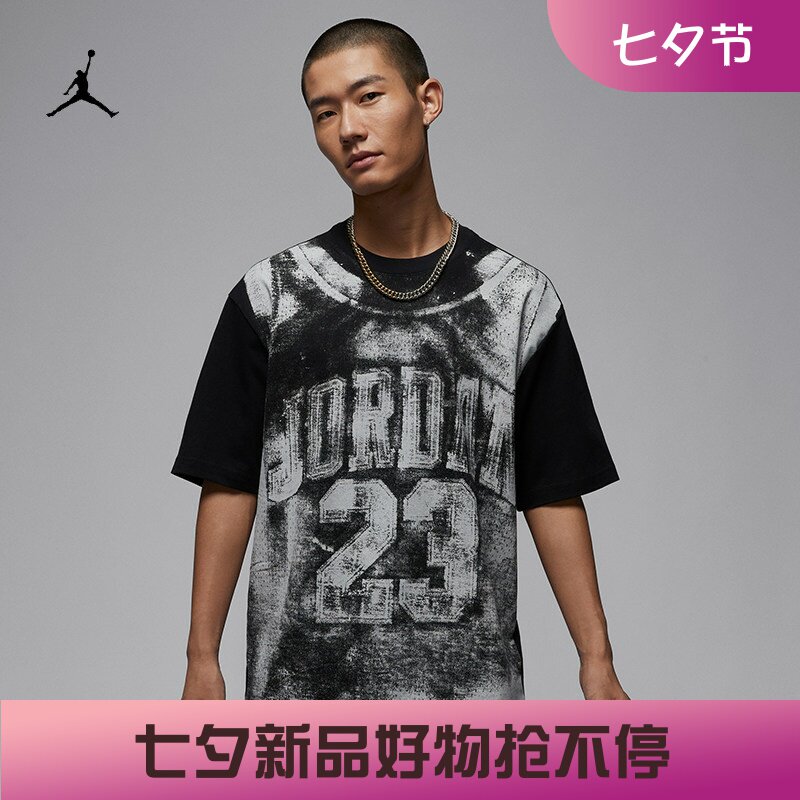 耐克/NIKE JORDAN男子运动宽松休闲印花短袖T恤HQ8931-010-051