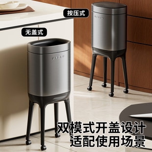 德国高脚垃圾桶家用2026新款厨房专用客厅免弯腰带轮带盖可移动