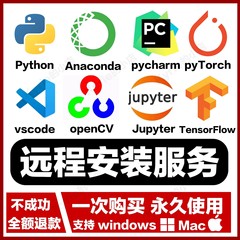 Python软件代安装pycharm/anaconda远程pytorch环境配置pip库模块