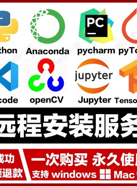 Python软件代安装pycharm/anaconda远程pytorch环境配置pip库模块