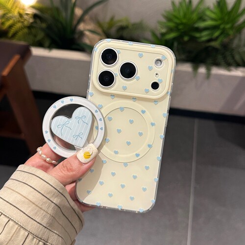 韩式蓝爱心蝴蝶结折叠磁吸支架适用1加ACE6/15一加13t手机壳12/Turbo6V简约一加ACE5竞速ACE3pro新品11/ACE2V