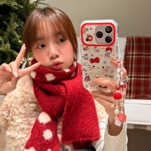 Reno15 13pro手机壳findx9带链条X7ultra新款 日韩ins可爱甜美红蝴蝶结kt适用OPPO A58 A3X防摔X8S