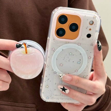 卡通彩色星星苹果磁吸支架适用OPPO A6i/5/Reno15/14/13手机壳findX9Pro韩系X7ultra新款A3保护套X8S+A58/A96