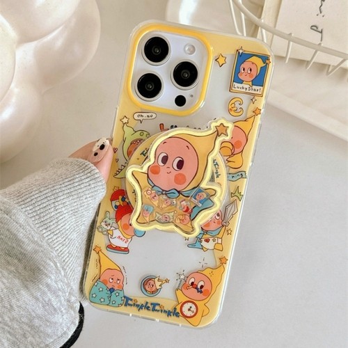 卡通欢乐星星小人磁吸支架适用A5/OPPO Reno15/14/13/12F手机壳Find X9/X8ultra全包A98/A6pro女A3防摔A58/A2