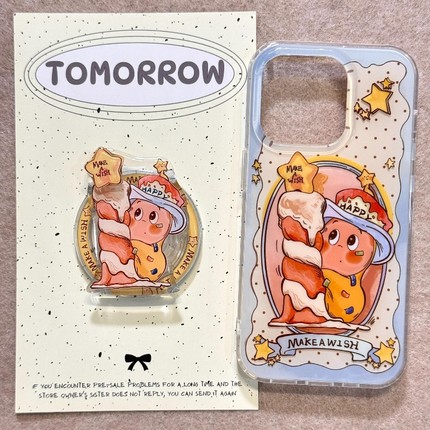 超萌蜡烛星星小人磁吸支架适用小米17/14/15手机壳k70红米K50女K60E/80至尊Note15/13/12新款Turbo4/civi5PRO