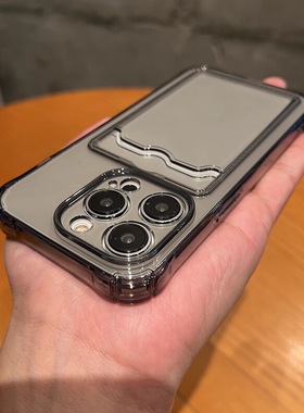 可放照片插卡包防摔适用K60至尊版小米15/14手机壳13PRO透明14T黑灰色K70红米TURBO3钱包12T一体NOTE13PRO软