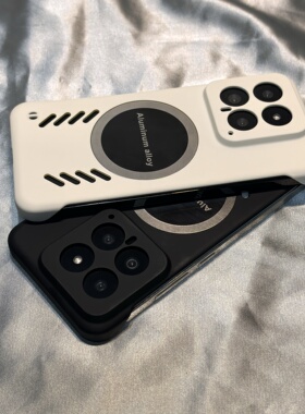 散热镂空无边框金属片磁吸硬壳适用Power荣耀Magic8/7/6手机壳Play半包9T车载8T/7TPRO魔术4Lite男款5PRO超薄