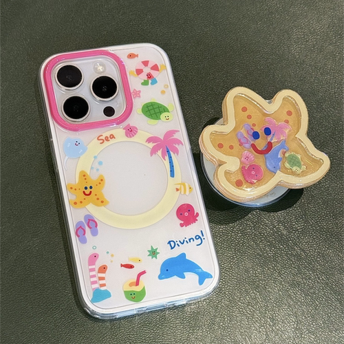 ins治愈系小动物海星磁吸支架适用vivo X500PRO/X300Ultra手机壳S60/S50/X200Promini防摔Y78+V70新款X100/90