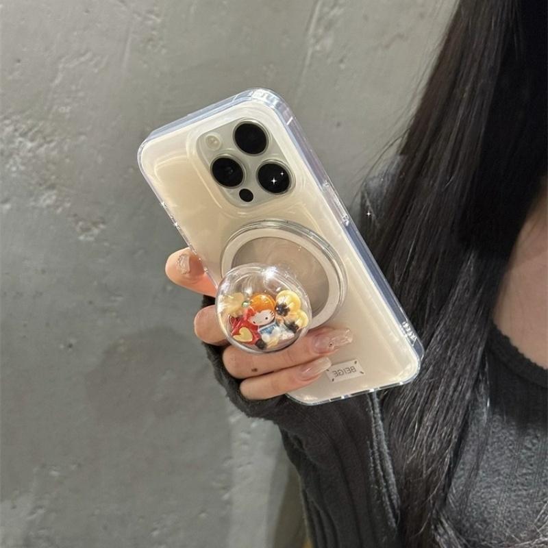 ins日韩风布丁KT猫磁吸支架适用OPPO A6/5/Reno15/14/13pro手机壳findx9新款X7ultra/X6女A3X防摔X8S+A58/A96