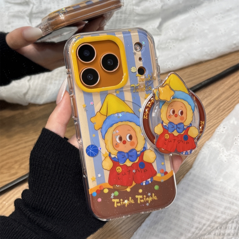 条纹小丑星星男孩磁吸支架适用1加15/ACE6/5至尊13T手机壳一加12女98卡通oneplus10R新款ACE3pro防摔11/ACE2V