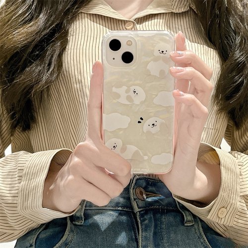 卡通贝壳纹可爱狗狗适用A5/OPPO FindX9/X8S+Reno15/14/13/12F手机壳A98透明A6pro新款K13女A2/A96/A3X防摔58