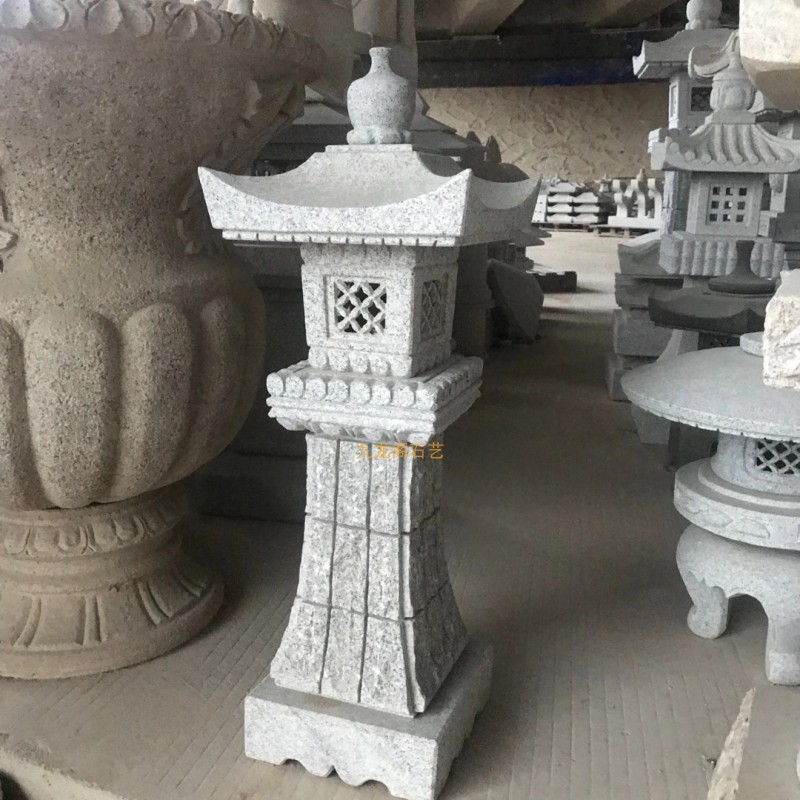 花岗岩竹编石灯笼景观花园石雕