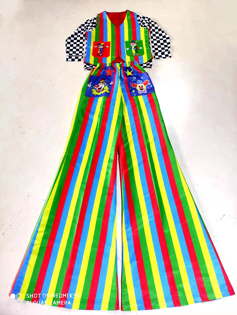 小丑高跷服装成人化妆舞会演出套装滑稽搞笑景区表演服装年会服