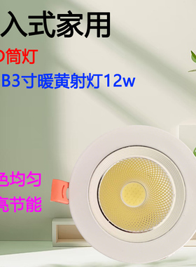 圆弧形LED百变筒灯简约现代5瓦嵌入式客厅吊顶三色天花灯孔灯射灯